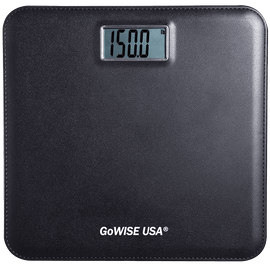 GoWISE USA GW22035 Electronic Personal Digital Scale w- Step-On Techonology & Wide Platform & LCD Display 400LB Capacity Black